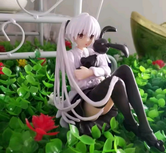 Anime Lady Doll with Rabbit 10cm Animated Girl Uniformed Figure