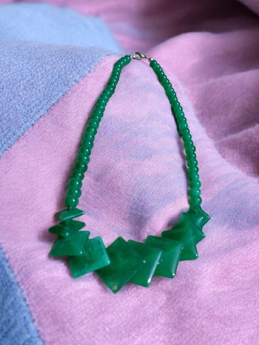 Beautiful Grade AAAAA Handmade Green Jade Necklace