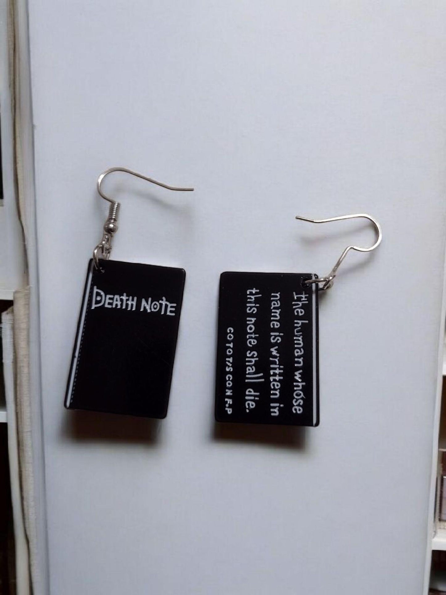 Anime death note book earrings