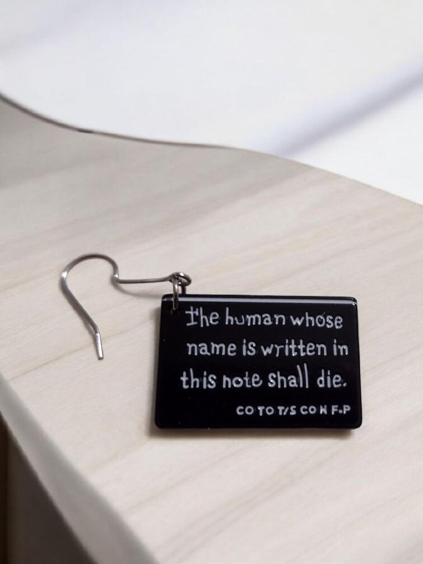 Anime death note book earrings